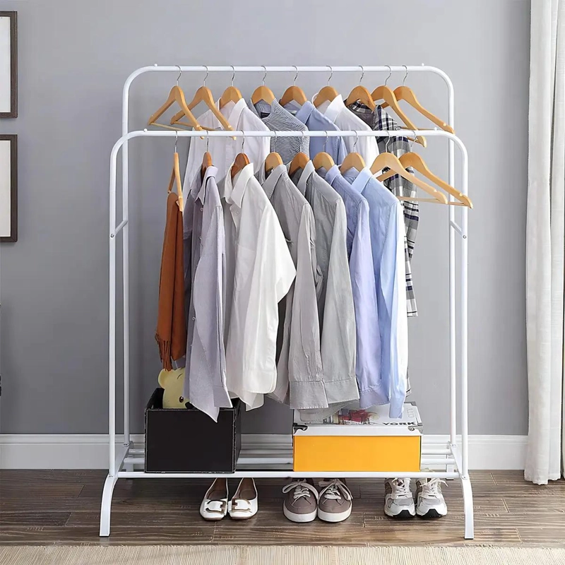 PERCHERO ORGANIZADOR COLGANTE CON DOBLE BARRA PARA ROPA Y TENDEDERO - 4