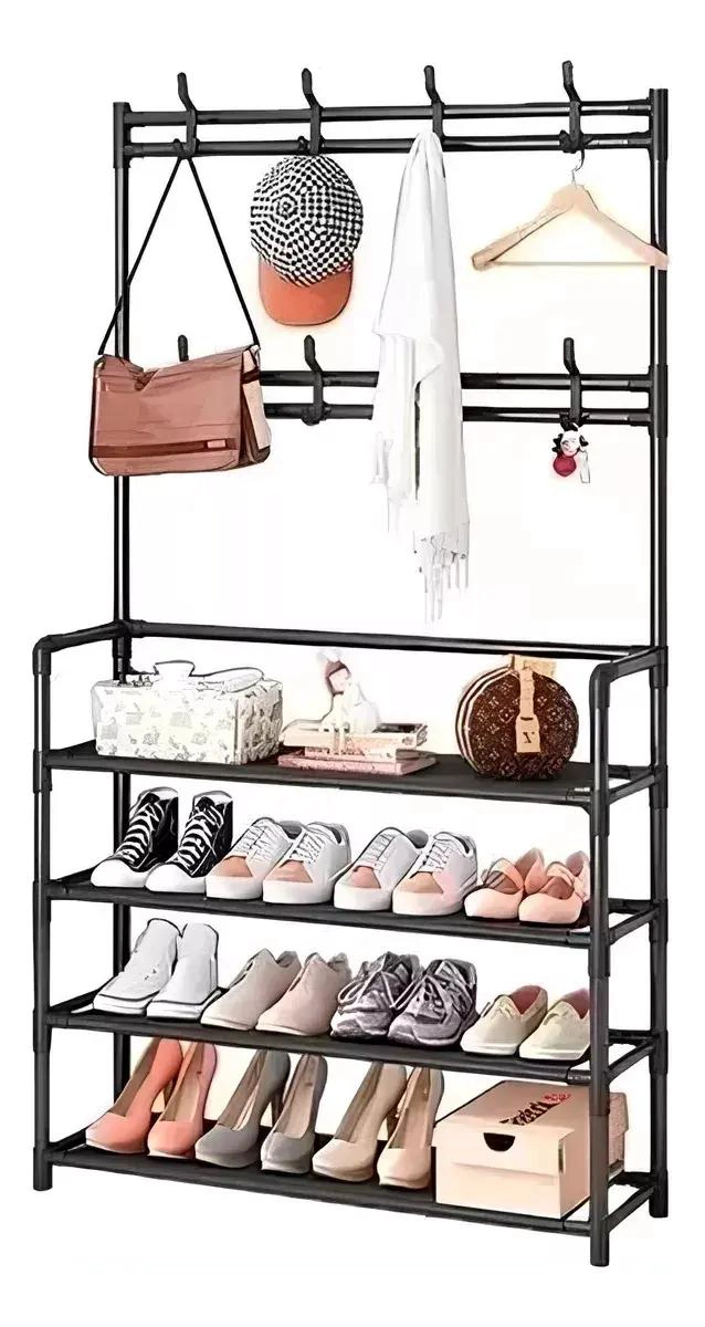 ORGANIZADOR COLGANTE MULTIFUNCIONAL PARA ZAPATOS Y ACCESORIOS NEGRO - 1