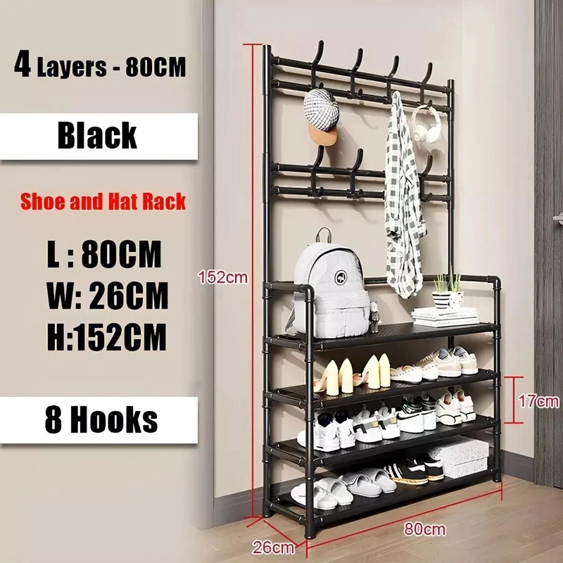 ORGANIZADOR COLGANTE MULTIFUNCIONAL PARA ZAPATOS Y ACCESORIOS NEGRO - 2