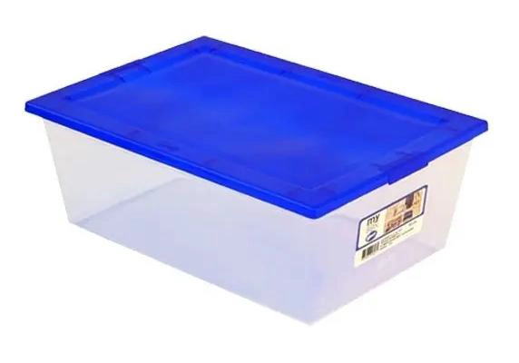 SET DE 3 CAJAS ORGANIZADORAS TRANSPARENTES CON TAPA DE 10 LITROS - 1
