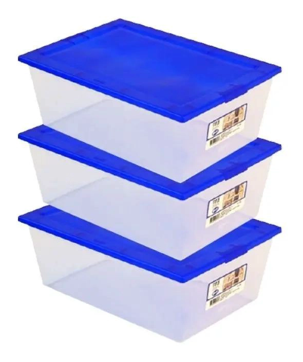 SET DE 3 CAJAS ORGANIZADORAS TRANSPARENTES CON TAPA DE 10 LITROS - 2
