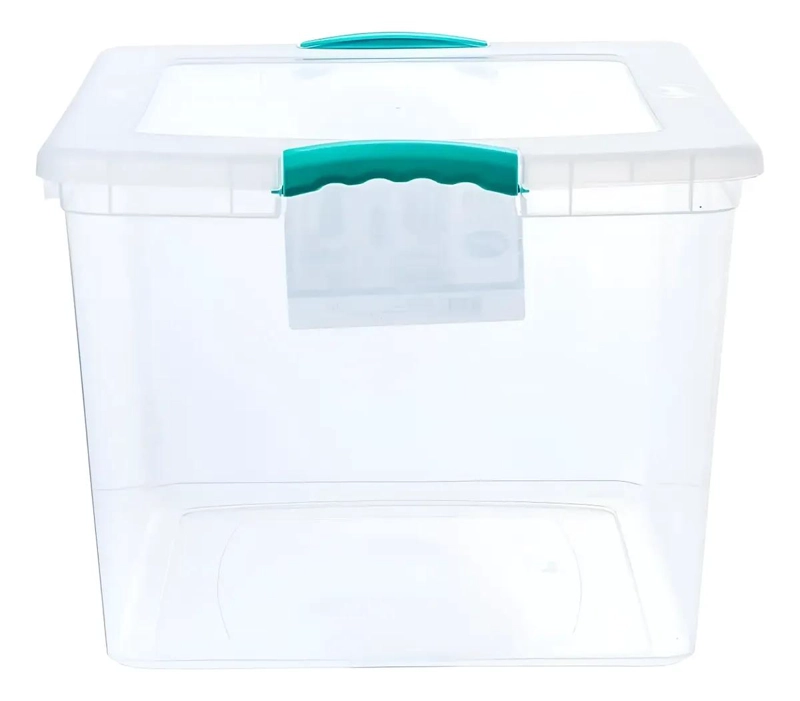 CAJA ORGANIZADORA TRANSPARENTE CON CAPACIDAD DE 45 LITROS PARA ALMACENAMIENTO - 2