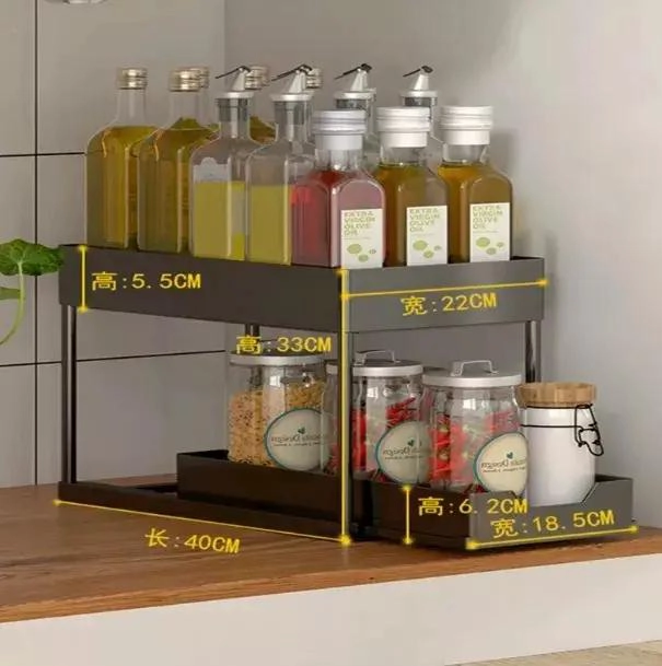 ESTANTE ORGANIZADOR DE COCINA CON 2 NIVELES PARA ALMACENAMIENTO EFICIENTE - 2