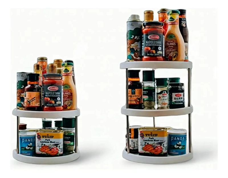 ESTANTE ORGANIZADOR GIRATORIO PARA COCINA Y BAÑO CON ROTACION 360 GRADOS - 1