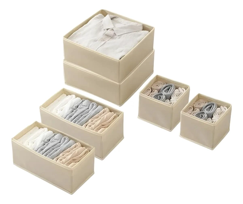 SET DE 6 CAJAS PLEGABLES PARA ORGANIZAR ROPA INTERIOR Y ACCESORIOS - 1