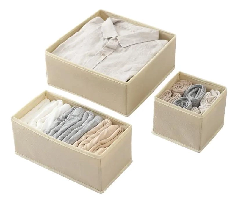SET DE 6 CAJAS PLEGABLES PARA ORGANIZAR ROPA INTERIOR Y ACCESORIOS - 2
