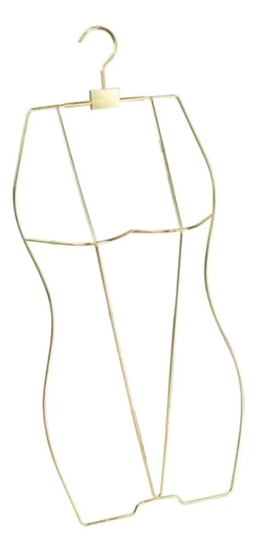 EXHIBIDOR COLGADOR DE TORSO METALICO DORADO PARA PRENDAS DE DAMA - 2
