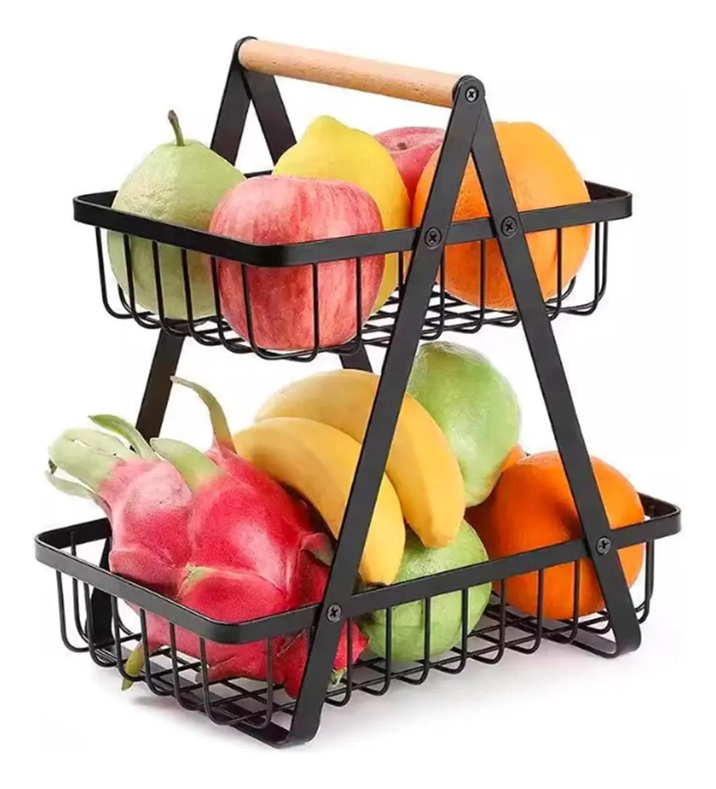 ESTANTE DE COCINA MULTIUSO CON 2 NIVELES PARA FRUTAS Y HORTALIZAS - 1