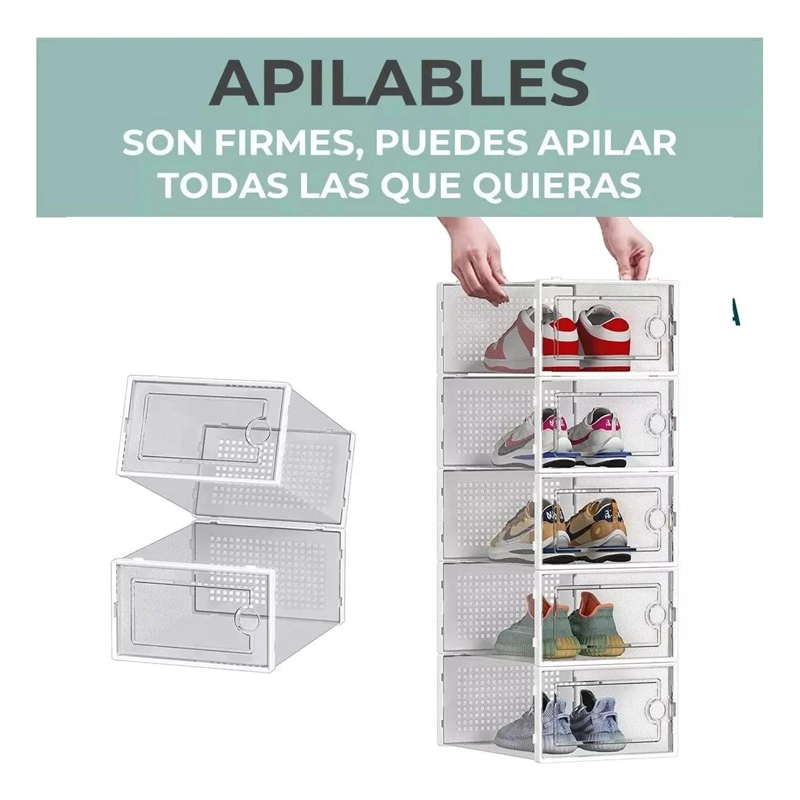 SET ORGANIZADOR APILABLE PARA ZAPATOS EN PLASTICO RESISTENTE - 4