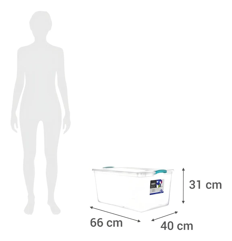 CAJA ORGANIZADORA PLASTICA CON CAPACIDAD DE 61 LITROS PARA ALMACENAMIENTO - 2