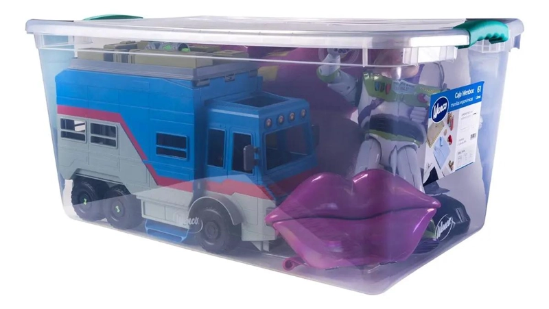 CAJA ORGANIZADORA PLASTICA CON CAPACIDAD DE 61 LITROS PARA ALMACENAMIENTO - 3