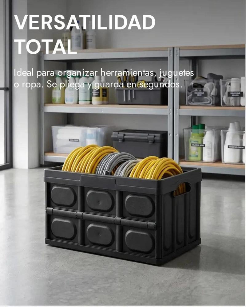 CAJA ORGANIZADORA PLEGABLE DE PLASTICO PARA ROPA Y ALMACENAMIENTO - 3