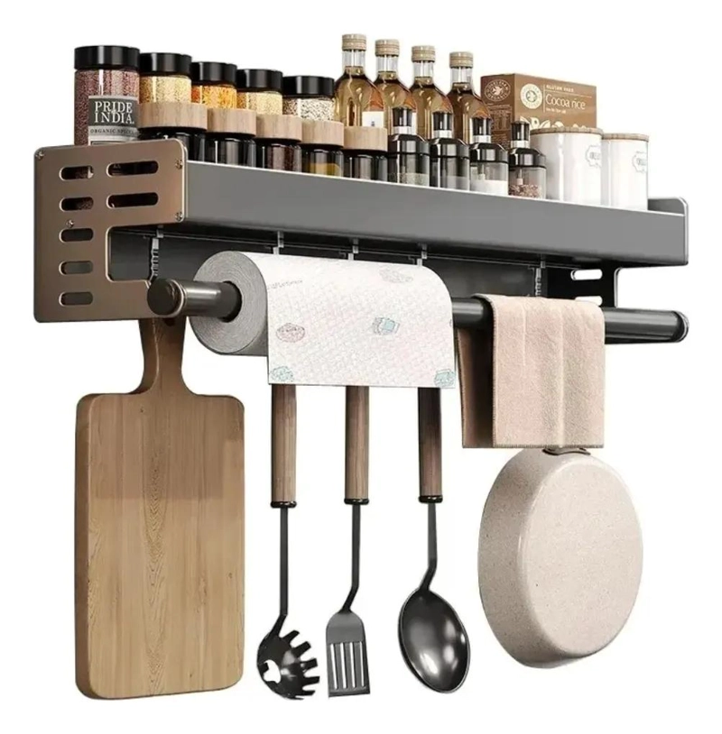 ESTANTE MULTIUSOS MAGNE TICO PARA COCINA CON GANCHOS - 1