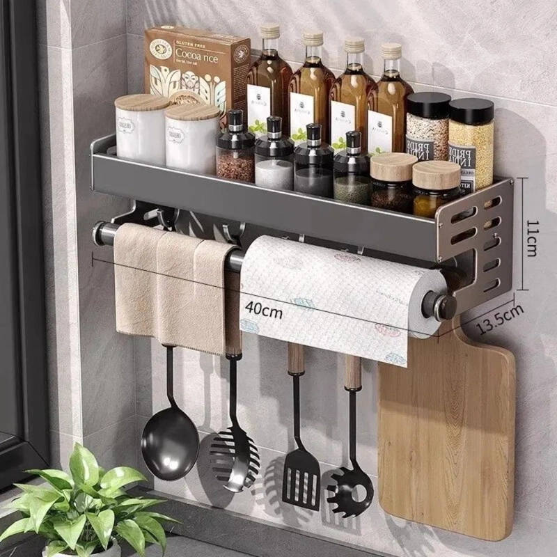 ESTANTE MULTIUSOS MAGNE TICO PARA COCINA CON GANCHOS - 2