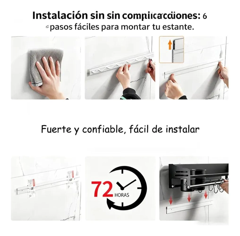 ESTANTE MULTIUSOS MAGNE TICO PARA COCINA CON GANCHOS - 4