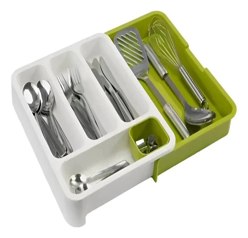 ORGANIZADOR DE CUBIERTOS CON 2 COMPARTIMENTOS Y SEPARACION DE 1 CM - 1