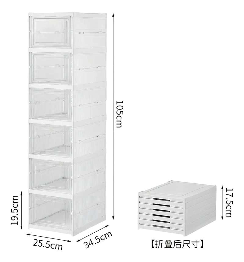 SET DE 6 CAJAS ORGANIZADORAS APILABLES PARA ZAPATOS PLEGABLES - 2