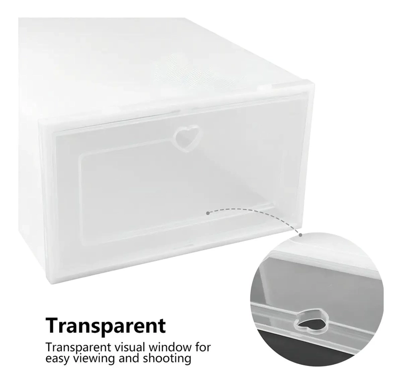 SET DE 10 CAJAS ORGANIZADORAS APILABLES PARA ZAPATOS CON TAPA TRANSPARENTE - 2