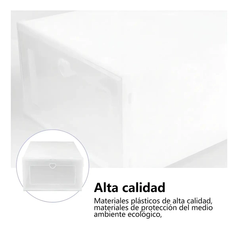 SET DE 10 CAJAS ORGANIZADORAS APILABLES PARA ZAPATOS CON TAPA TRANSPARENTE - 3