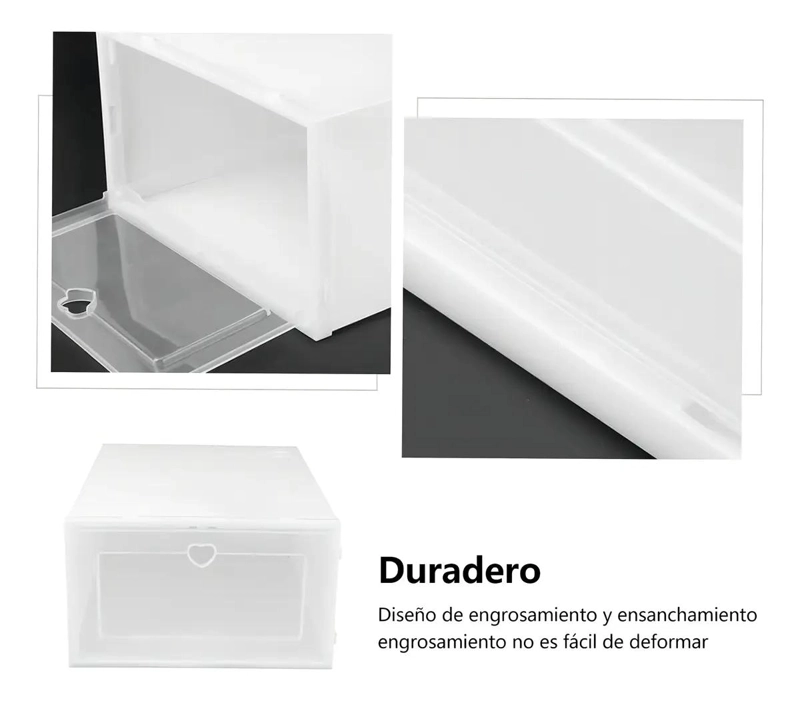 SET DE 10 CAJAS ORGANIZADORAS APILABLES PARA ZAPATOS CON TAPA TRANSPARENTE - 4