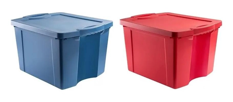 BAUL ORGANIZADOR PLASTICO DE 75 LITROS COLOR ROJO PARA ALMACENAMIENTO - 3
