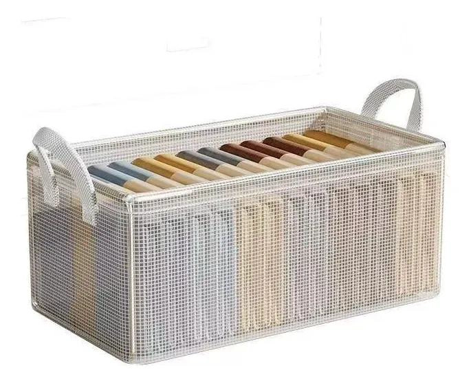 SET DE 3 CAJAS ORGANIZADORAS TRANSPARENTES CON ASAS PARA CLOSET - 1