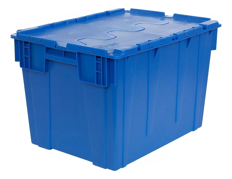 CAJA ORGANIZADORA APILABLE DE 52 LITROS COLOR AZUL PARA LOGISTICA - 1