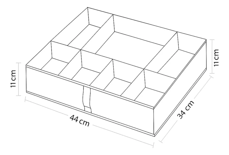 CAJA ORGANIZADORA MULTIUSO CON 7 DIVISIONES PARA ROPA 44X34X11 CM - 2