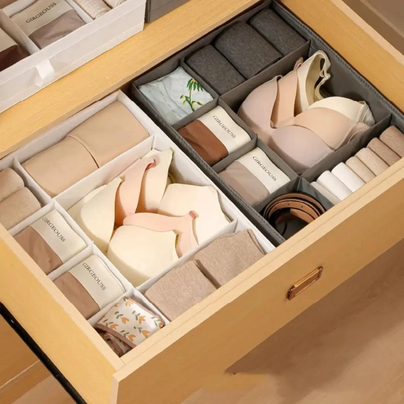 CAJA ORGANIZADORA MULTIUSO CON 7 DIVISIONES PARA ROPA 44X34X11 CM - 4