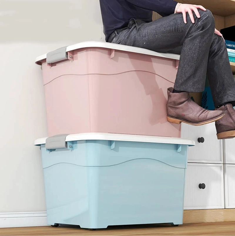 CAJA ORGANIZADORA CON RUEDAS CAPACIDAD 60 LITROS COLOR GRIS - 2