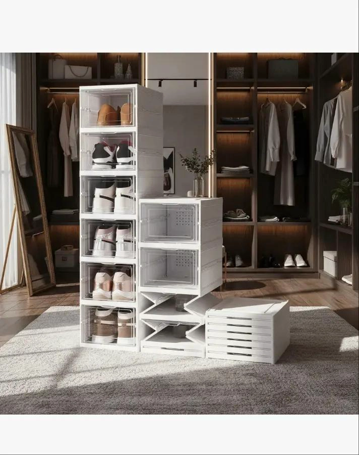 ZAPATERA PLEGABLE CON 6 NIVELES DE PLASTICO ABS PARA ORGANIZACION - 4