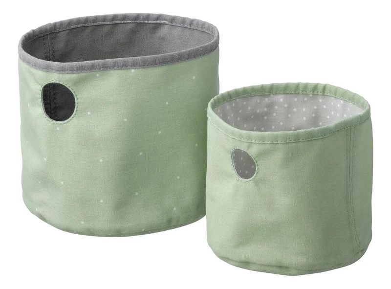SET DE 2 CAJAS ORGANIZADORAS INFANTILES REVERSIBLES EN VERDE Y GRIS - 1