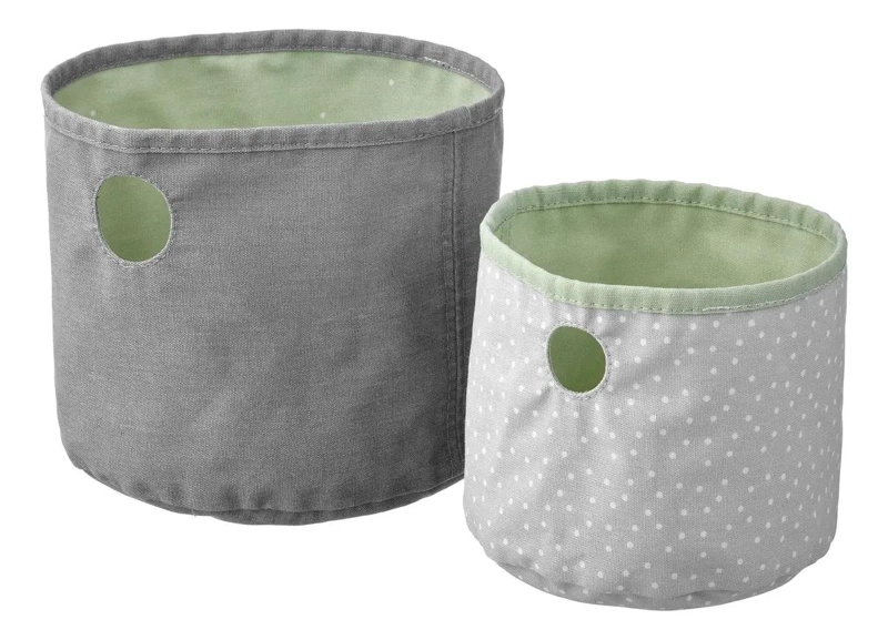 SET DE 2 CAJAS ORGANIZADORAS INFANTILES REVERSIBLES EN VERDE Y GRIS - 2