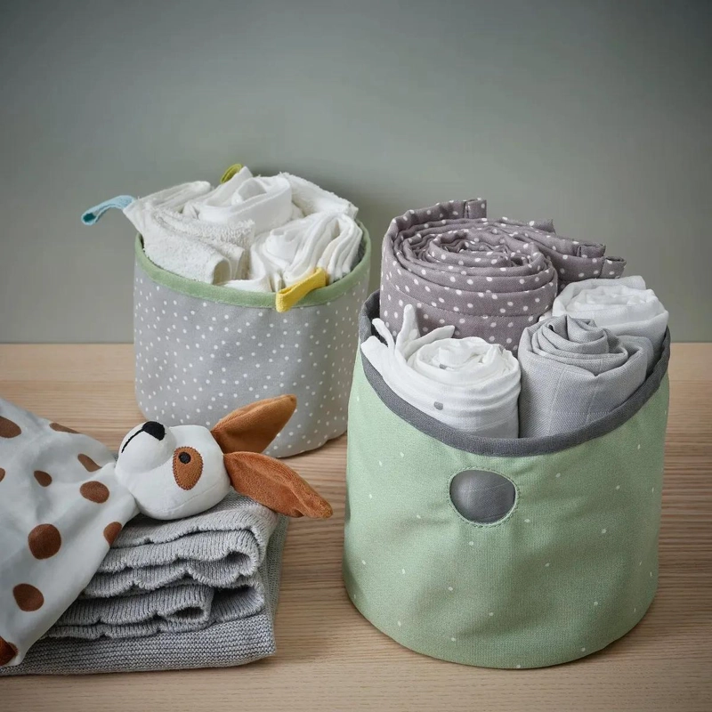SET DE 2 CAJAS ORGANIZADORAS INFANTILES REVERSIBLES EN VERDE Y GRIS - 5