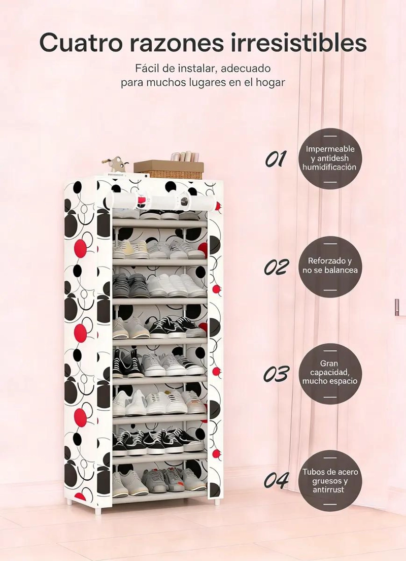 ORGANIZADOR DE TELA PARA ZAPATOS CON 8 NIVELES PARA CLOSET - 3