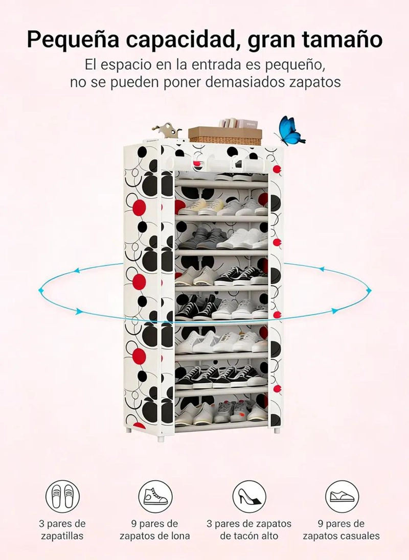 ORGANIZADOR DE TELA PARA ZAPATOS CON 8 NIVELES PARA CLOSET - 4