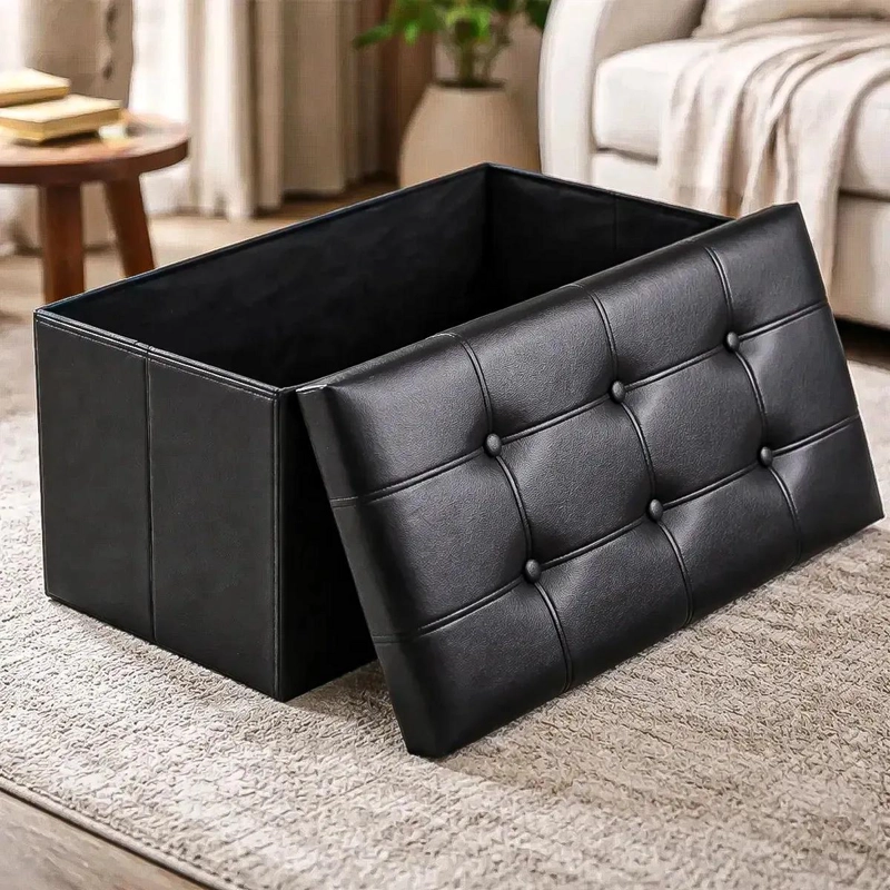PUF ORGANIZADOR PLEGABLE PARA ALMACENAMIENTO Y PIE DE CAMA CON GRAN CAPACIDAD - 1