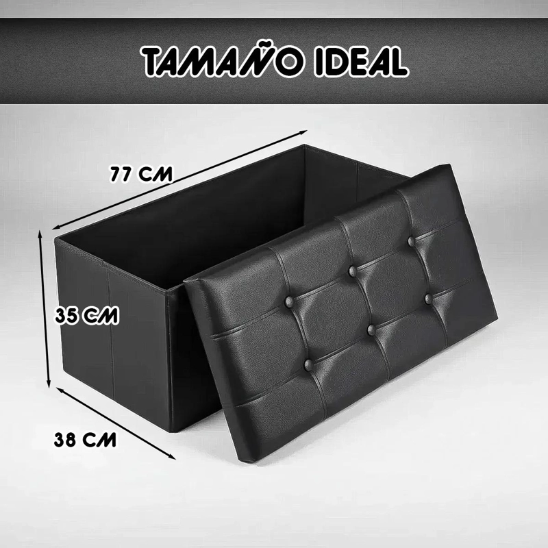 PUF ORGANIZADOR PLEGABLE PARA ALMACENAMIENTO Y PIE DE CAMA CON GRAN CAPACIDAD - 2
