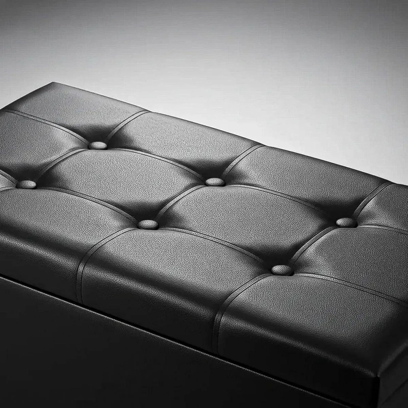 PUF ORGANIZADOR PLEGABLE PARA ALMACENAMIENTO Y PIE DE CAMA CON GRAN CAPACIDAD - 5