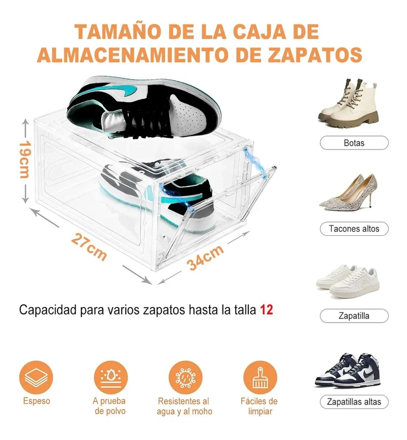 CAJA ORGANIZADORA TRANSPARENTE APILABLE PARA ZAPATOS CON TAPA - 2