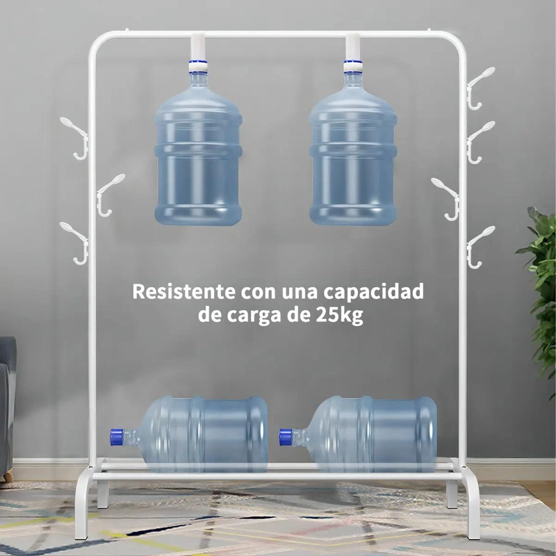 PERCHERO COLGANTE DOBLE BARRA CON ESTANTE INFERIOR METALICO - 3