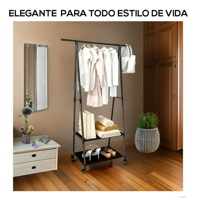 PERCHERO ORGANIZADOR PARA ROPA CON DOS NIVELES PARA CLOSET - 2