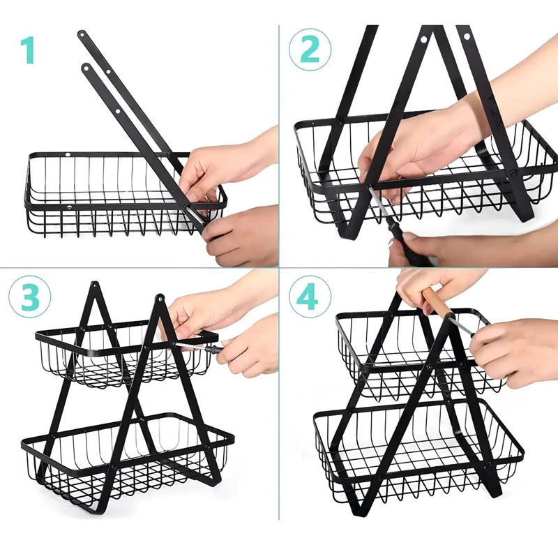 ORGANIZADOR DE METAL MULTIUSO DE 2 NIVELES PARA COCINA Y HOGAR - 2
