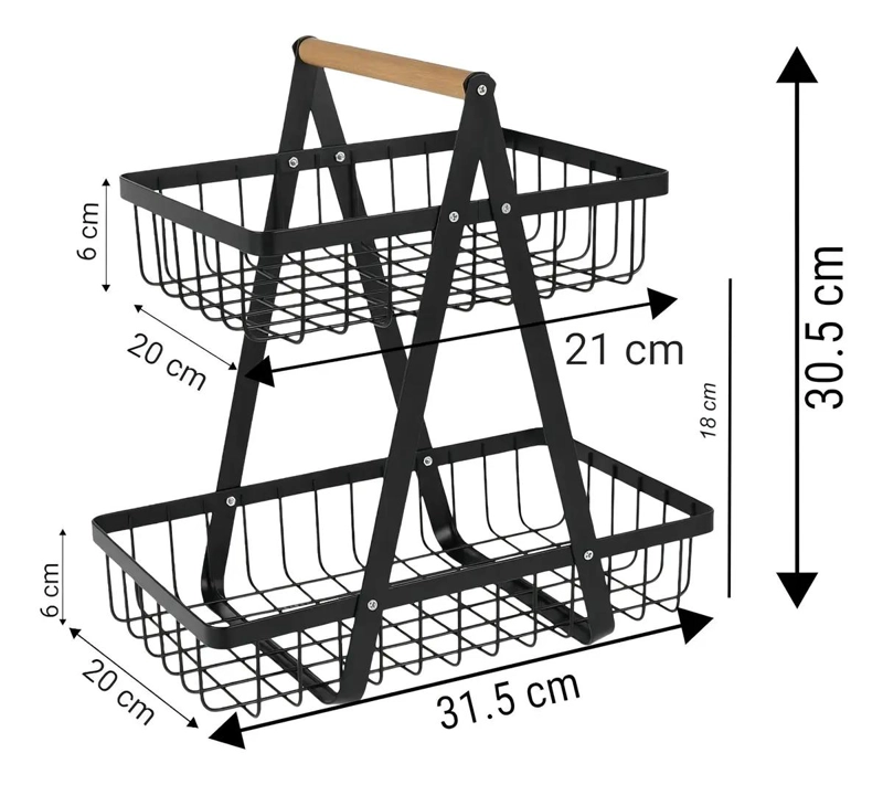 ORGANIZADOR DE METAL MULTIUSO DE 2 NIVELES PARA COCINA Y HOGAR - 3