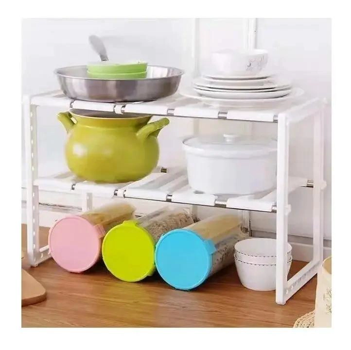 ORGANIZADOR AJUSTABLE PARA ESTANTE MULTIUSO EN COCINA Y BAÑO - 2