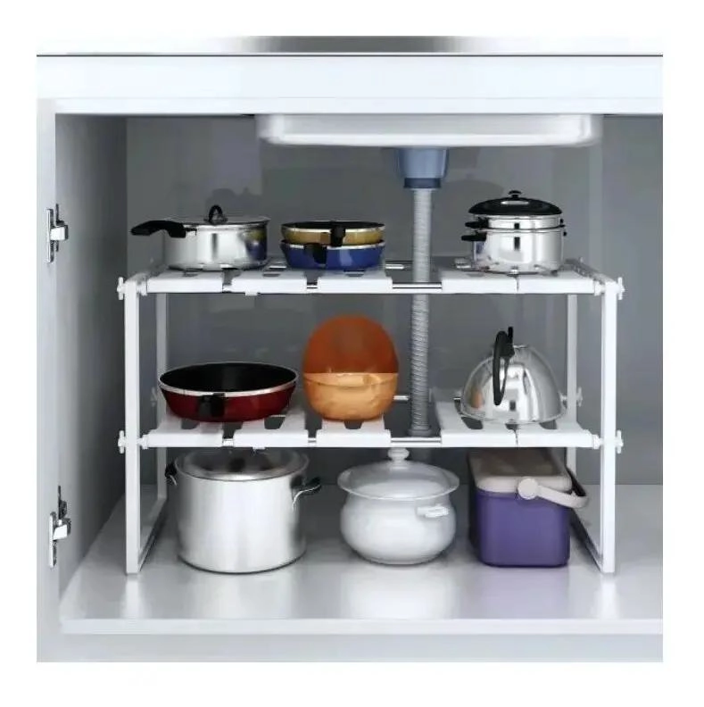 ORGANIZADOR AJUSTABLE PARA ESTANTE MULTIUSO EN COCINA Y BAÑO - 3
