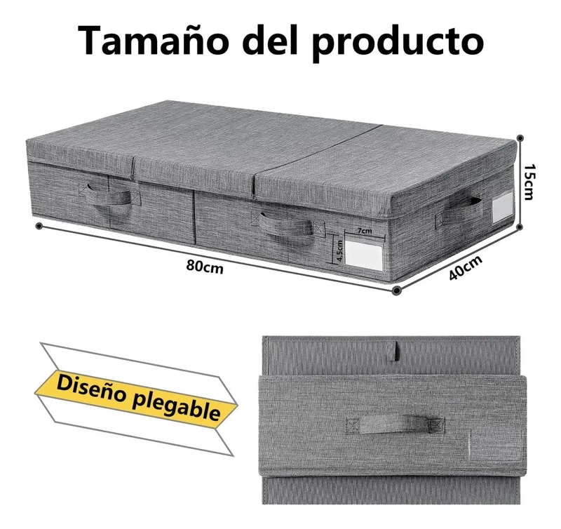 CAJAS ORGANIZADORAS PLEGABLES PARA ROPA BAJO CAMA 80X40 CM - 2