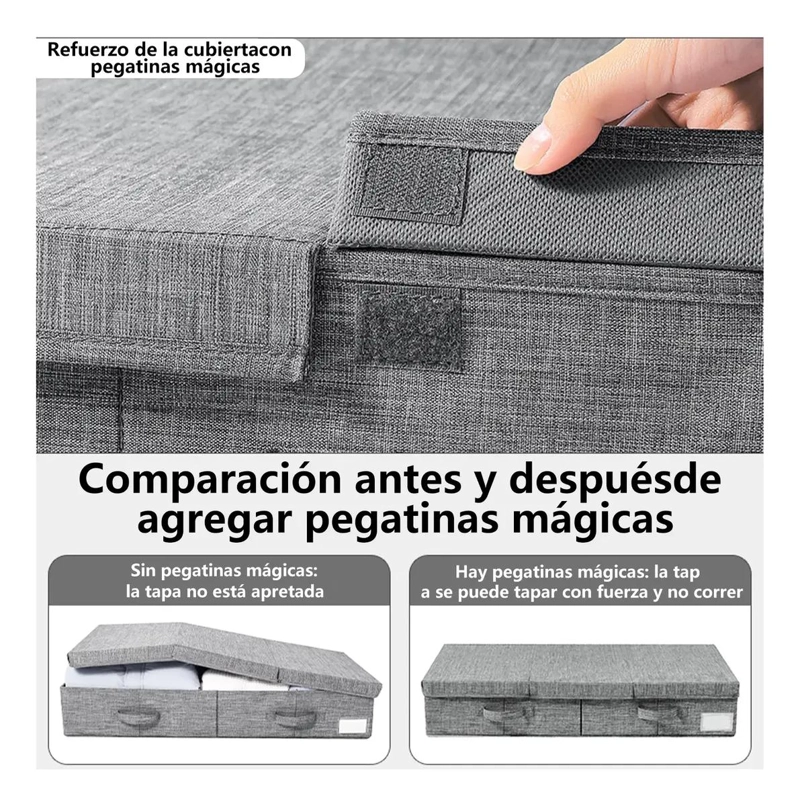CAJAS ORGANIZADORAS PLEGABLES PARA ROPA BAJO CAMA 80X40 CM - 3