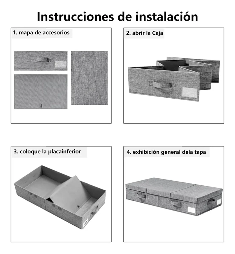 CAJAS ORGANIZADORAS PLEGABLES PARA ROPA BAJO CAMA 80X40 CM - 4