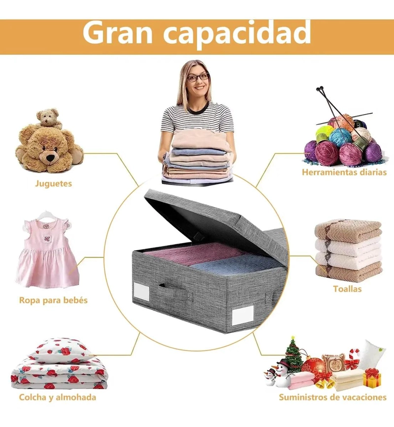 CAJAS ORGANIZADORAS PLEGABLES PARA ROPA BAJO CAMA 80X40 CM - 5